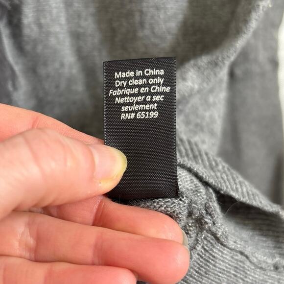 Elizabeth and James Gray Wool Angora Cashmere Silk Blend Cardigan Medium - Picture 9 of 9